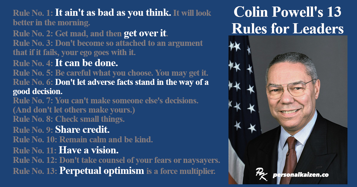 Colin Powell's 13 Rules for Leaders