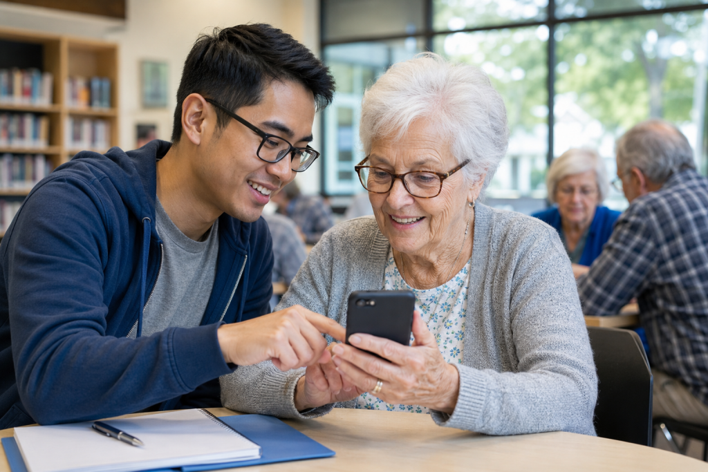 Giving back by teaching technology skills.